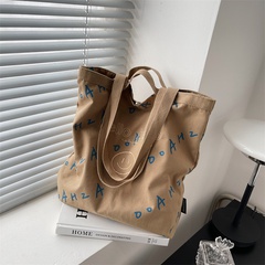 korean style letter smiley face printing large capacity shoulder tote bag 41*37*6cm