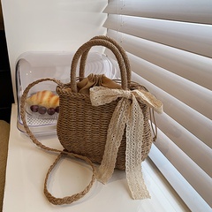straw female large capacity summer shoulder basket bucket bag 24*18*9cm