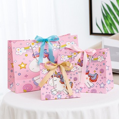 bolsa de regalo linda de dibujos animados bolsa de regalo bolsa de asas bolsa de embalaje bolsa de papel de asas de unicornio al por mayor