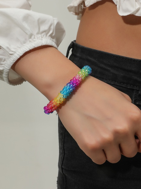 Fashion Colorful Crystal Handmade Bracelet Women's discount tags