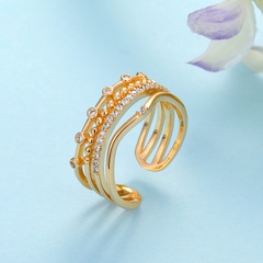 Fashion index finger open copper micro-set zircon couple ring