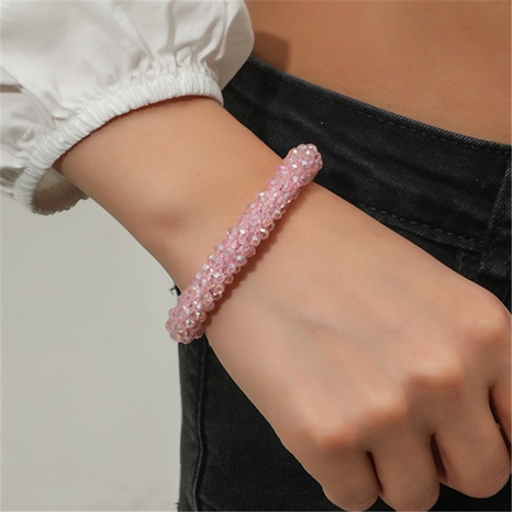 Fashion Pink Crystal Handmade Bracelet's discount tags