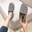 Korean style spring and autumn new round head rhinestone fisherman shoes flat straw woven loaferspicture7