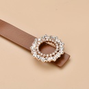 New Inlaid Crystal Diamond Square Buckle Decorative Womens Leather Buckle Beltpicture9