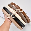 flowershaped diamond buckle leather twolayer cowhide belt womens decorativepicture1