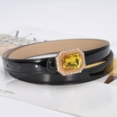 Fashion inlaid decorative patent leather womens pants belt womenspicture2