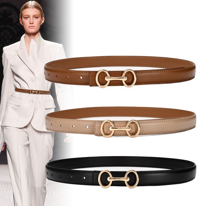 Fashion leather womens simple jeans decorative belt