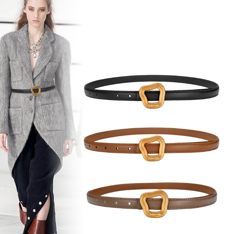 fashion real cowhide belt ladies solid color decorative wholesale