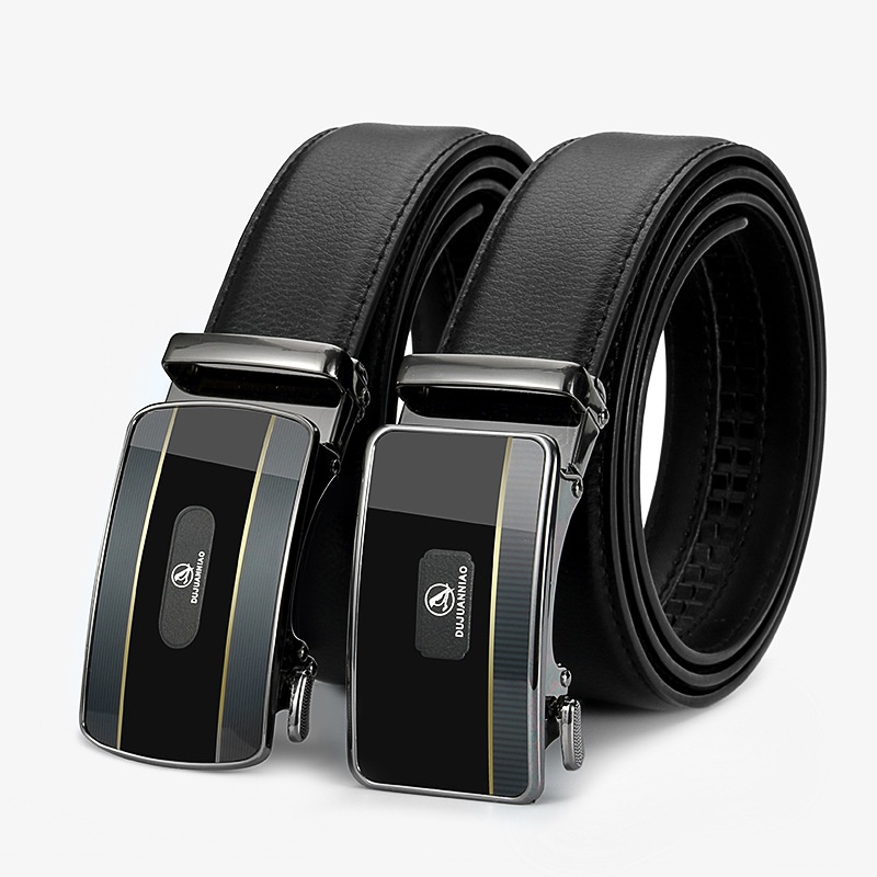 Twolayer leather new automatic buckle casual mens belt