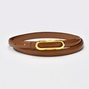 Fashion multicolor thin jeans genuine leather twolayer leather beltpicture4