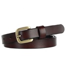 Fashion new ladies leather simple versatile cowhide square buckle beltpicture3