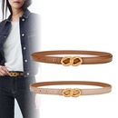 Leather Eight Shaped Smooth Buckle Thin Ladies Decoration Retro Beltpicture3