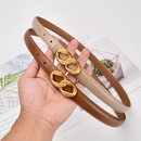 Leather Eight Shaped Smooth Buckle Thin Ladies Decoration Retro Beltpicture4