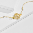 fashion plated 14k gold pendant simple fourleaf copper necklacepicture7