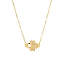 fashion plated 14k gold pendant simple fourleaf copper necklacepicture10