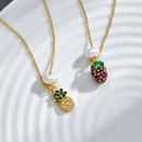 fashion grape pineapple cute copperplated 14K gold necklacepicture1