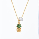 fashion grape pineapple cute copperplated 14K gold necklacepicture5