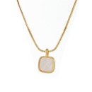 fashion copper plated 14K  gold pendant simple square natural motherofpearl necklacepicture5