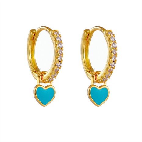 fashion heart-shaped earrings ear buckle drop oil copper earrings's discount tags