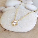 fashion 14K gold square pendant inlaid zircon pendant copper necklacepicture6