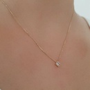 fashion 14K gold square pendant inlaid zircon pendant copper necklacepicture9