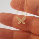 fashion 14k gold butterfly necklace microencrusted diamond copper necklacepicture9