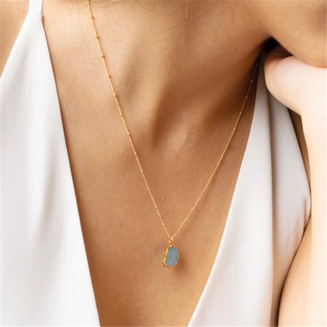 simple geometric fashion copper plated 14K gold copper necklace's discount tags