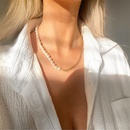 Fashion Twist Necklace Copper Plated 14K Gold Stitching Pearl Necklacepicture6
