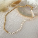 Fashion Twist Necklace Copper Plated 14K Gold Stitching Pearl Necklacepicture9