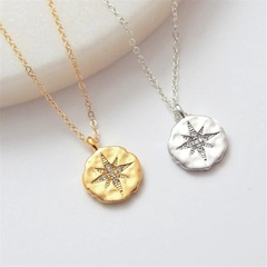fashion micro-encrusted zircon star necklace simple copper necklace