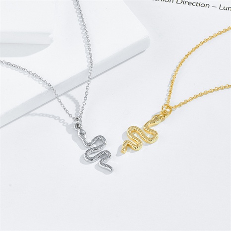 fashion snake-shaped pendant retro simple copper necklace's discount tags