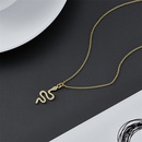 fashion snakeshaped pendant retro simple copper necklacepicture2
