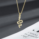 fashion snakeshaped pendant retro simple copper necklacepicture4
