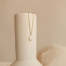 Fashion Pearl Paper Clip Necklace Simple Copper Plated 14K Gold Necklacepicture10