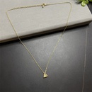 fashion plated 14K gold triangle necklace simple copper clavicle chainpicture9