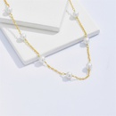 fashion pearl necklace retro copper plated 14k gold copper clavicle chainpicture1