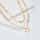 fashion heartshaped pendant copper plated gold simple copper necklacepicture1