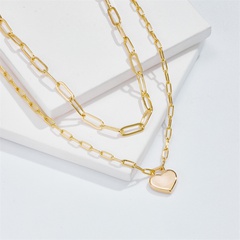 fashion heart-shaped pendant copper plated gold simple copper necklace