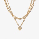 fashion heartshaped pendant copper plated gold simple copper necklacepicture5