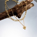 Fashion Microencrusted Zircon Simple Heartshaped Copper Necklacepicture1