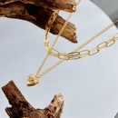 Fashion Microencrusted Zircon Simple Heartshaped Copper Necklacepicture2