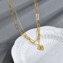 Fashion Microencrusted Zircon Simple Heartshaped Copper Necklacepicture4