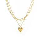 Fashion Microencrusted Zircon Simple Heartshaped Copper Necklacepicture5