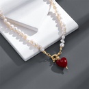 fashion heartshaped natural freshwater pearl copper necklacepicture2