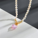 fashion heartshaped natural freshwater pearl copper necklacepicture3