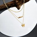 fashion butterfly pendant threelayer necklace copper necklacepicture9