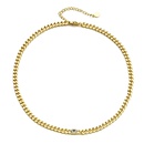 fashion zircon bracelet necklace simple plated 14k gold copper necklacepicture5