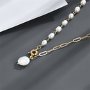 fashion freshwater pearl necklace simple copper collarbone chainpicture2