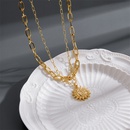 fashion retro round sun necklace double layered copper necklacepicture1
