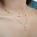 Fashion Natural Stone Necklace Copper Plated 14K Gold Stitching Necklacepicture4